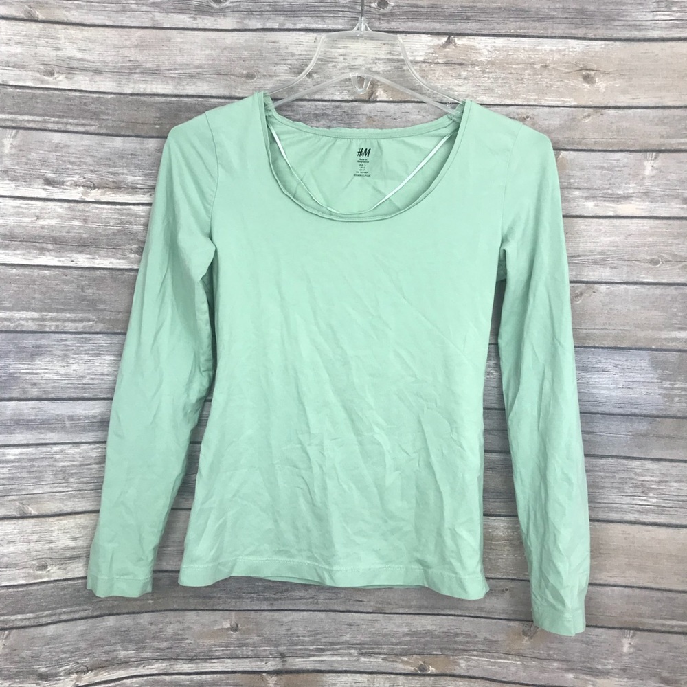 H&M MINT FITTED CROP TOP
